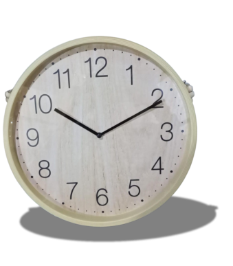 reloj de pared 12" simil madera modelo edu-1129