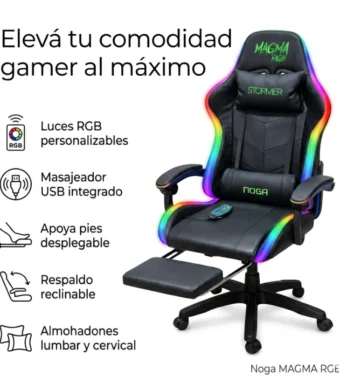 SILLA GAMER NOGA RGB MASAJES