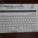 TECLADO INALAMBRICO 24GHZ Y BLUETHOOT 5.0 NETMAK BLANCO SLIM