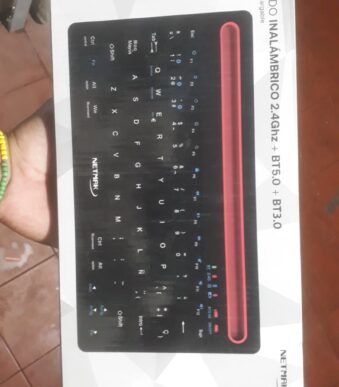 TECLADO INALAMBRICO 24GHZ Y BLUETHOOT 5.0 NETMAK BLANCO SLIM