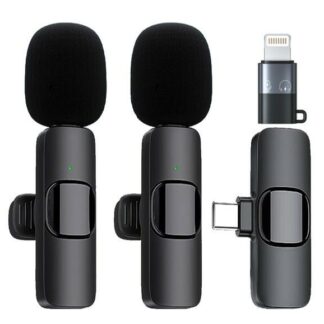 microfono corbatero inalambrico tiktok  tipo c+iphone DOBLE