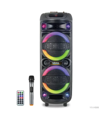 YX-H8866 PARLANTE BLUETOOTH 2X8" CON REMOTO Y MICROFONO INALAMBRICO