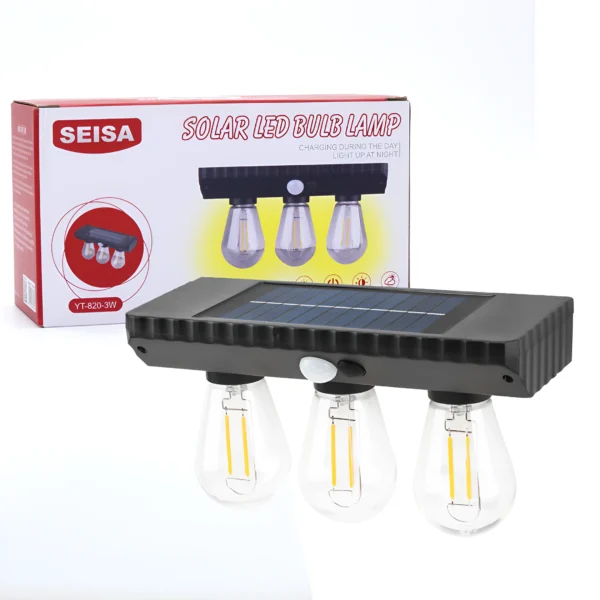 LUZ SOLAR DE JARDIN MODELO DE TRIPLE LUZ