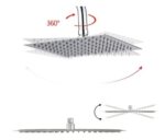 Set de ducha con duchador manual de diseño europeo y flor cuadrada grande BFA20501