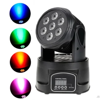 JS-YT60W MINI LED DE CABEZA MOVIL RGB 7LED 10W