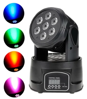 MINI LED DE CABEZA MOVIL RGB 7LED 10W JS-YT60W