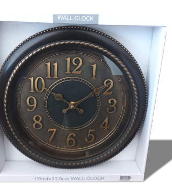 reloj de pared 12" simil madera modelo edu-1128