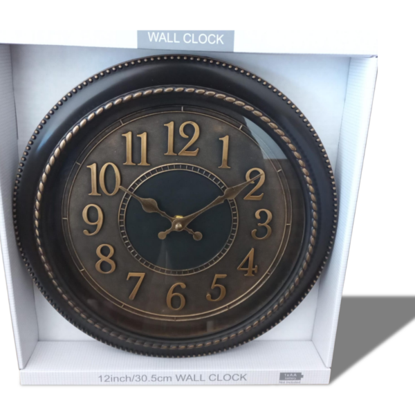 reloj de pared 12" simil madera modelo edu-1128