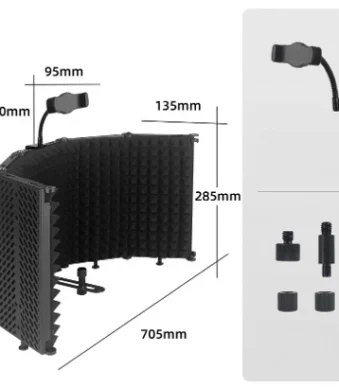 XY-GYZ5M CABINA ACUSTICA POTATIL CON SOPORTE PARA CELULAR