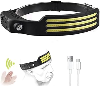 Linterna Vincha Minero Led Recargable Cabeza Usb Sensor