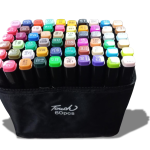 bolso con 60 marcadores doble punta