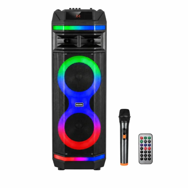 YX-H8204 PARLANTE BLUETOOTH 8" X 2  220V+ MICROFONO INALABRICO