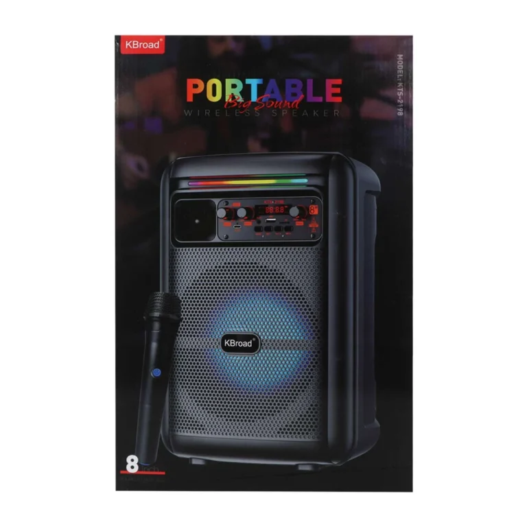 KTS-2198 PARLANTE BLUETOOTH 8" CON MICROFONO INALAMBRICO