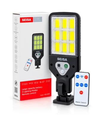 REFLECTOR CON PANEL SOLAR PARA EXTERIORES DE 9 MODULOS 108 COB LED KQ-D09