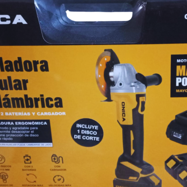 AMOLADORA ONICA INALAMBRICA CON 2 BATERIAS Y CARGADOR