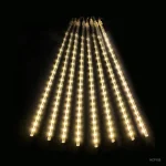 TIRA LUCES LED LLUVIA METEORITOS X 8 30CM BLANCO CALIDO HCP155