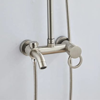 Set de ducha con duchador manual de diseño europeo y flor cuadrada grande BFA20501