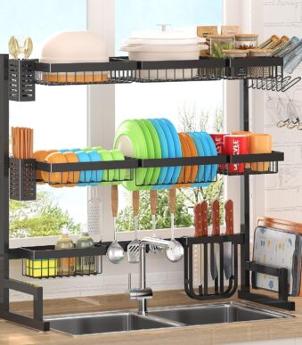 600115 Escurrido bacha 3 niveles rack full accesorios 85 cm