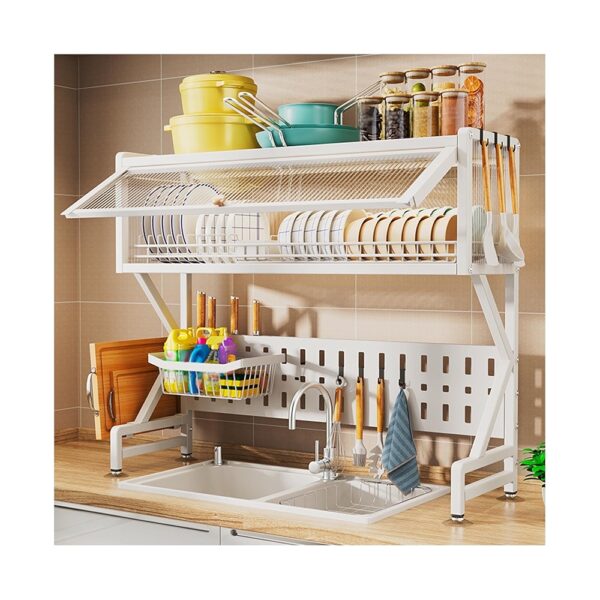 escurridor lavaplatos sobre mesada con tapa esmerilada 85 cm kr410