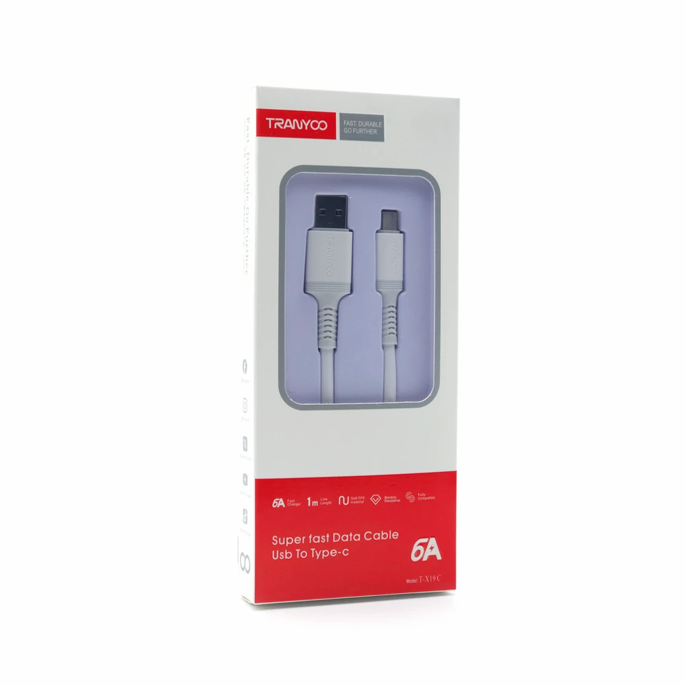 CABLE TRANYCO DATOS USB A C 1M T-X19C 6A CABLE TRANYCO DATOS USB A C 1M T-X19C 6A