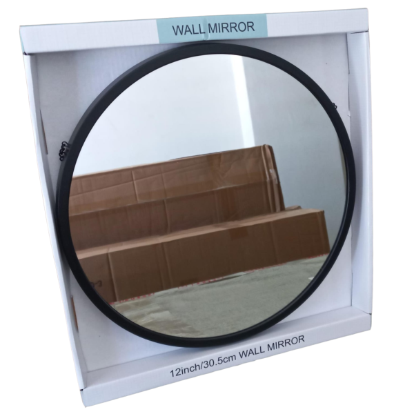 espejo con borde metalico 30 cm