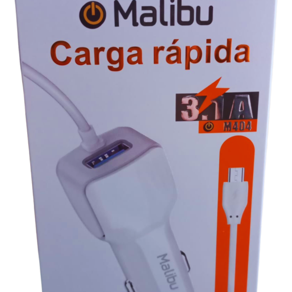 cargador de auto malibu 3.1 a micro usb mas puerto usb