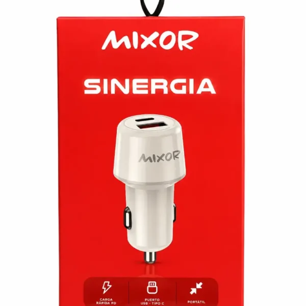 CARGADOR SINERGIA 12V-24V USB + USB C 30W PD - CARGA RAPIDA  AUTO