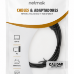 .CABLE PLUG A MINI PLUG 3,5MM  MACHO MACHO AUXILIAR 1,5M NETMAK NM-C26
