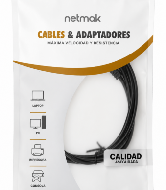 .CABLE PLUG A MINI PLUG 3,5MM  MACHO MACHO AUXILIAR 1,5M NETMAK NM-C26