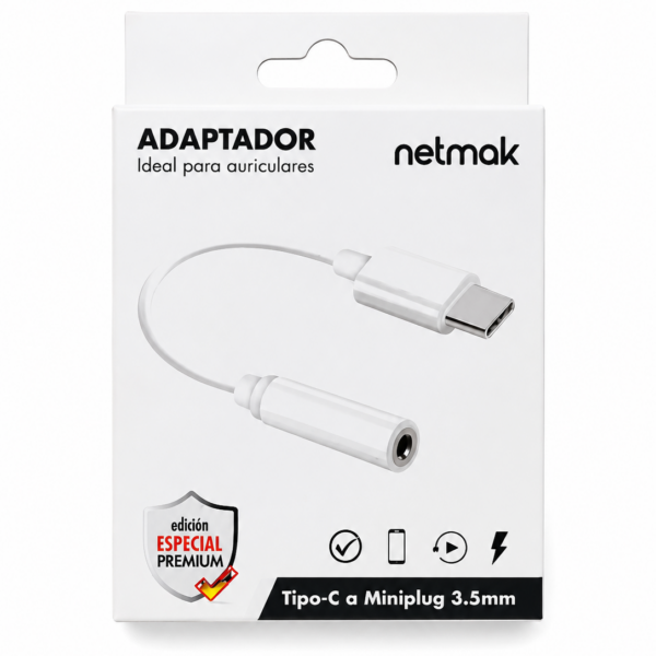 ADAPTADOR TIPO C A PLUG AUDIO NM-TC55