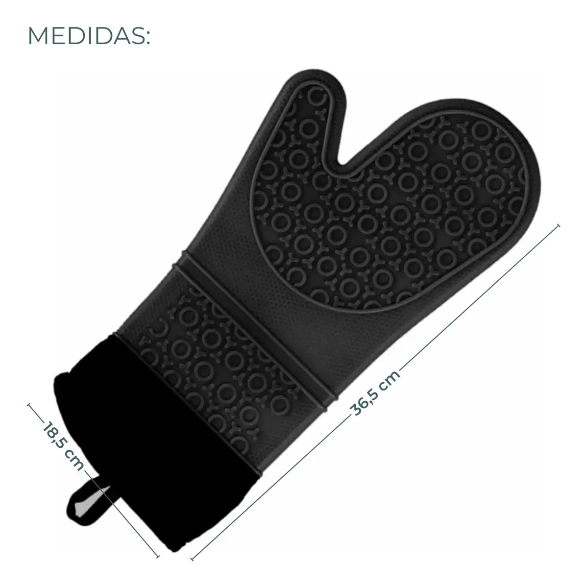 GUANTE PARA HORNO NEGRO MELECH-280 GUANTE PARA HORNO NEGRO MELECH-280