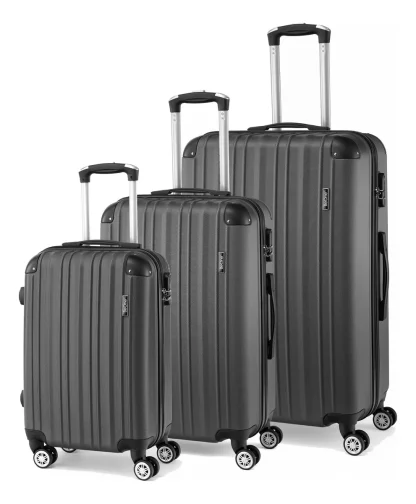 Set De Valijas Rigidas Beone X 3 Unidades 20'' 24'' 28'' Gris