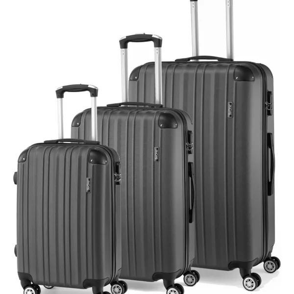 Set De Valijas Rigidas Beone X 3 Unidades 20'' 24'' 28'' Gris