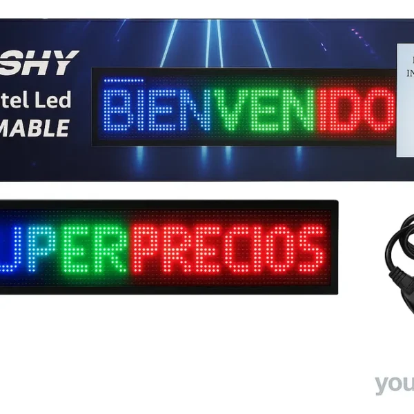 cartel programable MULTICOLOR 1 m por 20 cm 1x20cm