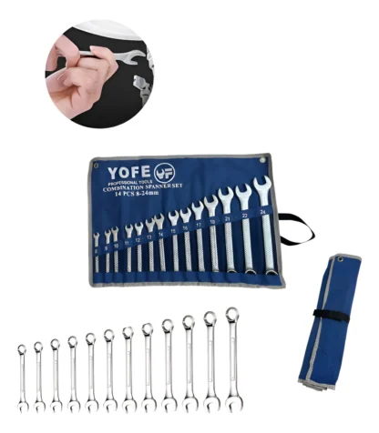 Juego Llaves Combinadas Profesional 14pcs Kit Herramientas Metálico YOFE D31T14B