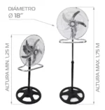 ventilador om 18" 3 en 1 5 paletas 90w