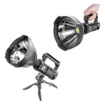 Reflector Busca Huella Led Recargable + Tripode Luz Blanco om-5119