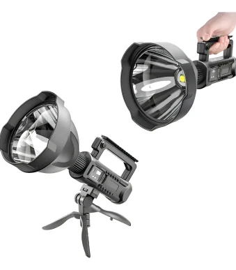 Reflector Busca Huella Led Recargable + Tripode Luz Blanco om-5119
