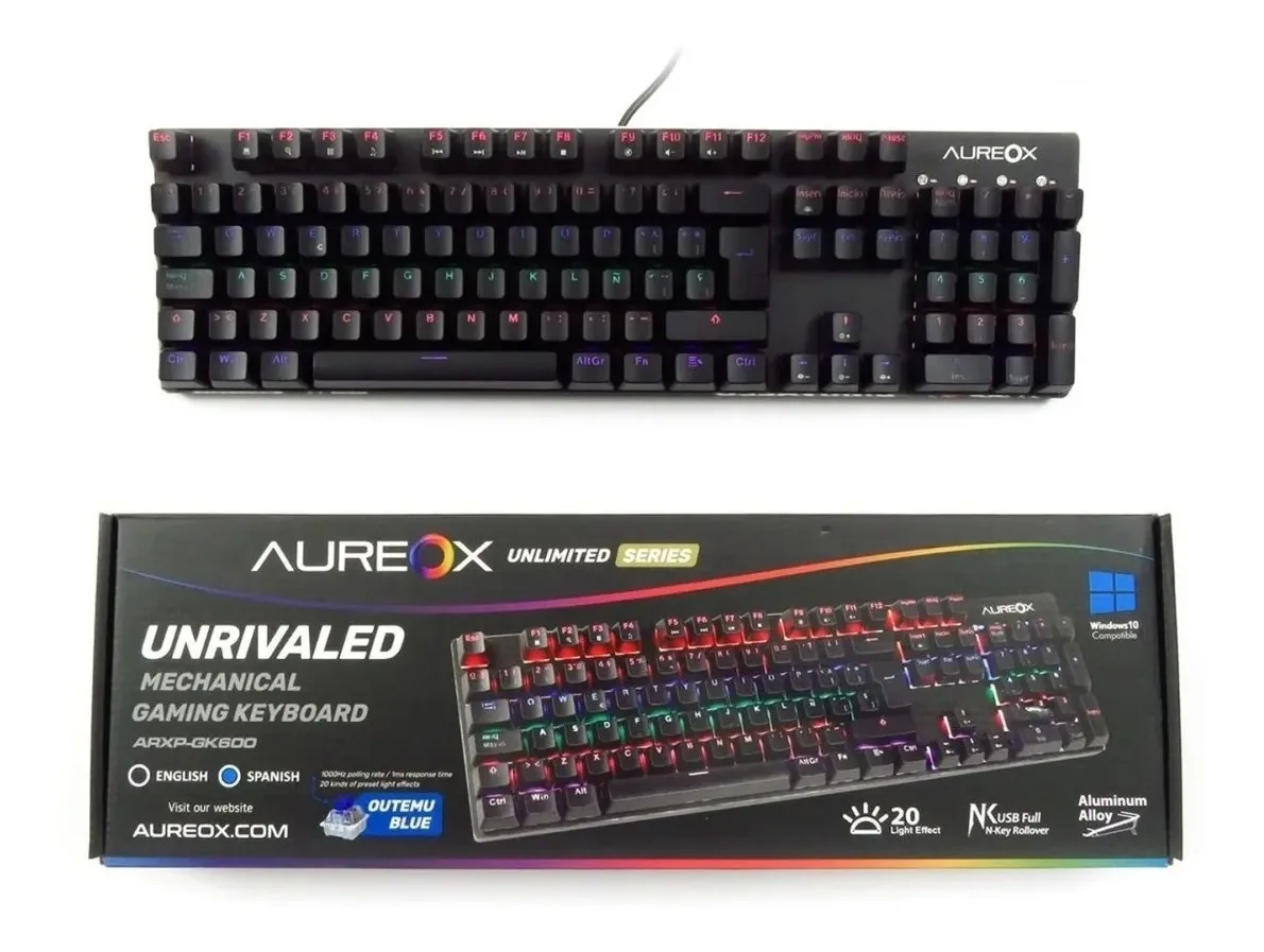 Teclado Mecanico Aureox Unrivaled Gaming Gk600 Negro PREMIUM Teclado Mecanico Aureox Unrivaled Gaming Gk600 Negro PREMIUM