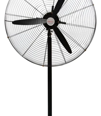 Ventilador Semi Industrial 24 Pulgadas 2en1 Pie Pared Kanji 60.96 Cm Negro Negro Metal