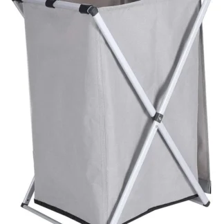 Cesto Canasto Para Ropa Laundry C/ Tapa Aluminio Tela Oxford ex0244
