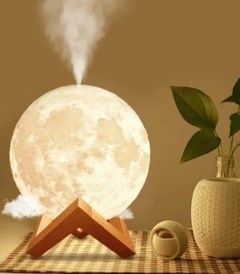LAMPARA HUMIDIFICADOR DE ESENCIA DISEÑO LUNA 3D AIR-03 MELECH-157