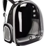 Mochila Transportadora Mascotas Capsula Transparente Waggs Negro