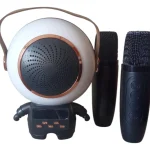 Parlante Astronauta Reloj Bluetooth Karaoke Luz 2 Micrófonos
