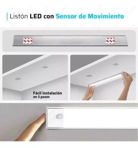 Aplique Liston Sensor Mov. 20cm Led 1w Recargable Dimer Color De La Luz Blanco Frío 7401