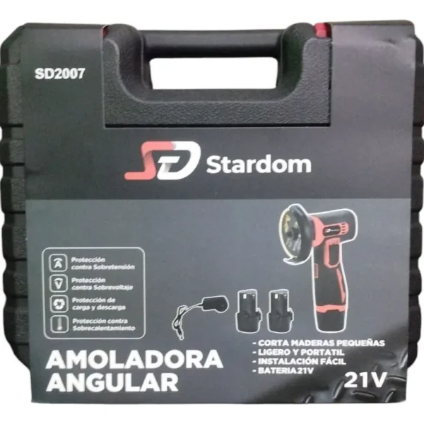 Amoladora Angular Vertical Stardom Sd2007 inalambrica con bateria recargable