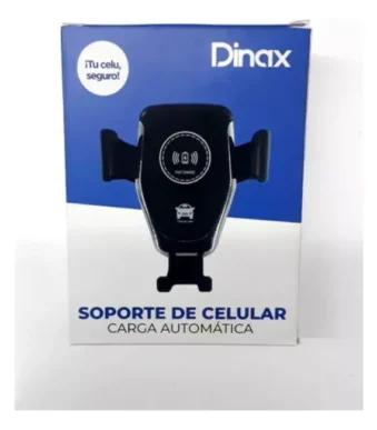 Soporte Porta Celular P/ Auto Carga Inalámbrica Giratorio Color Negro