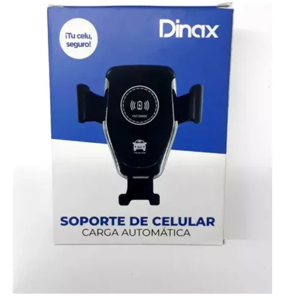 Soporte Porta Celular P/ Auto Carga Inalámbrica Giratorio Color Negro