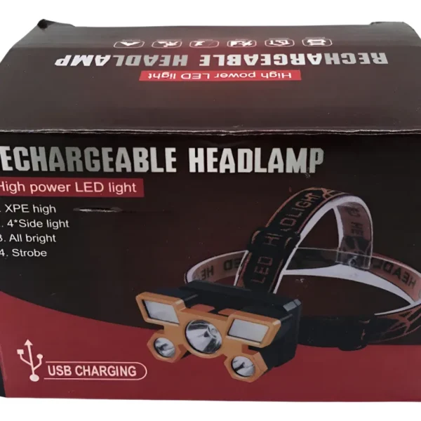 linterna minera 5 leds recargable usb