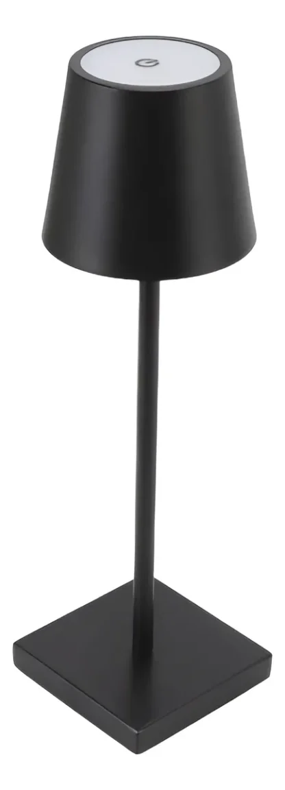 Lampara Velador Tactil Mesa Luz Led Usb Recargable Metal Negro mgl-17